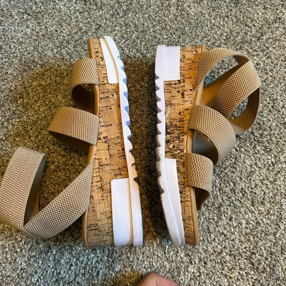 Open toe ankle strap casual platform espadrilles wedge sandals